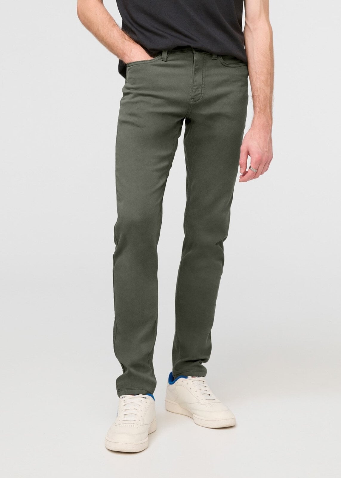 mens grey-green slim fit dress sweatpant front