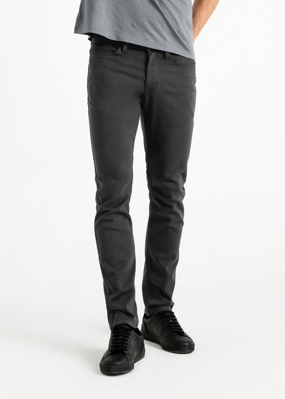 mens slim grey dress sweatpant front