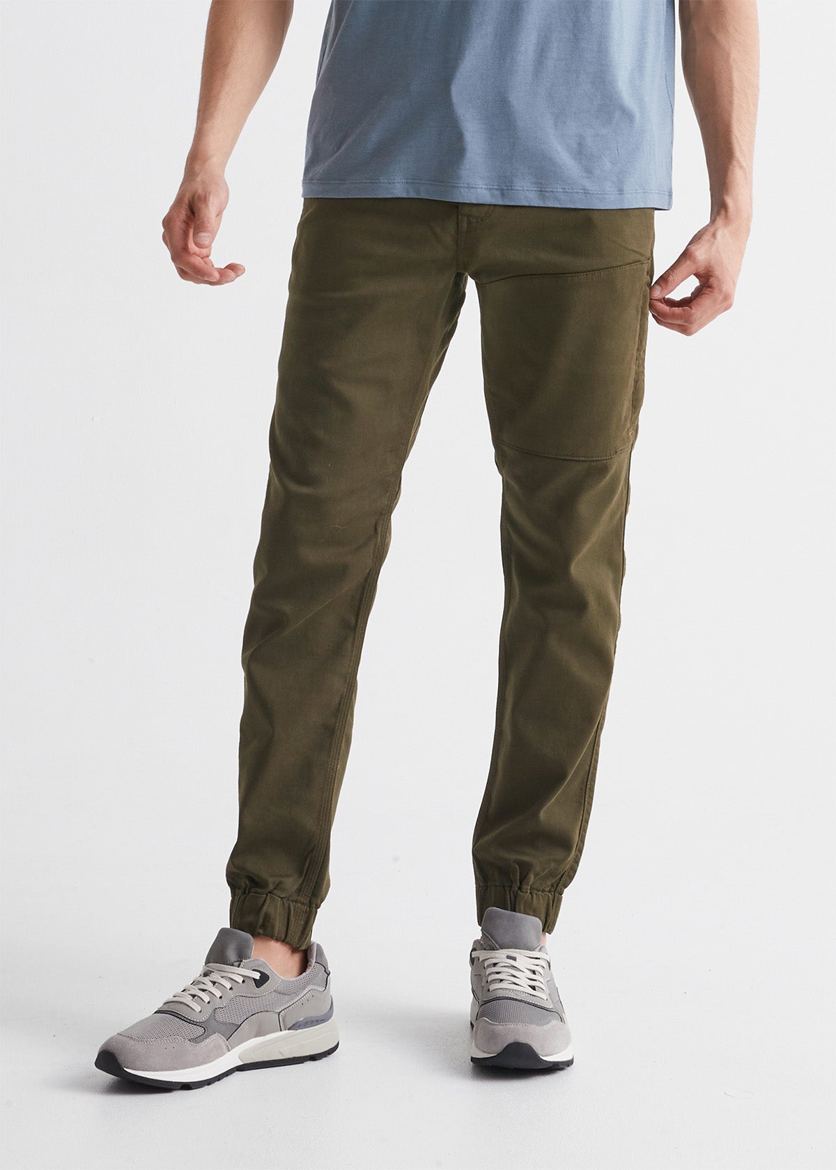 mens army green athletic jogger front