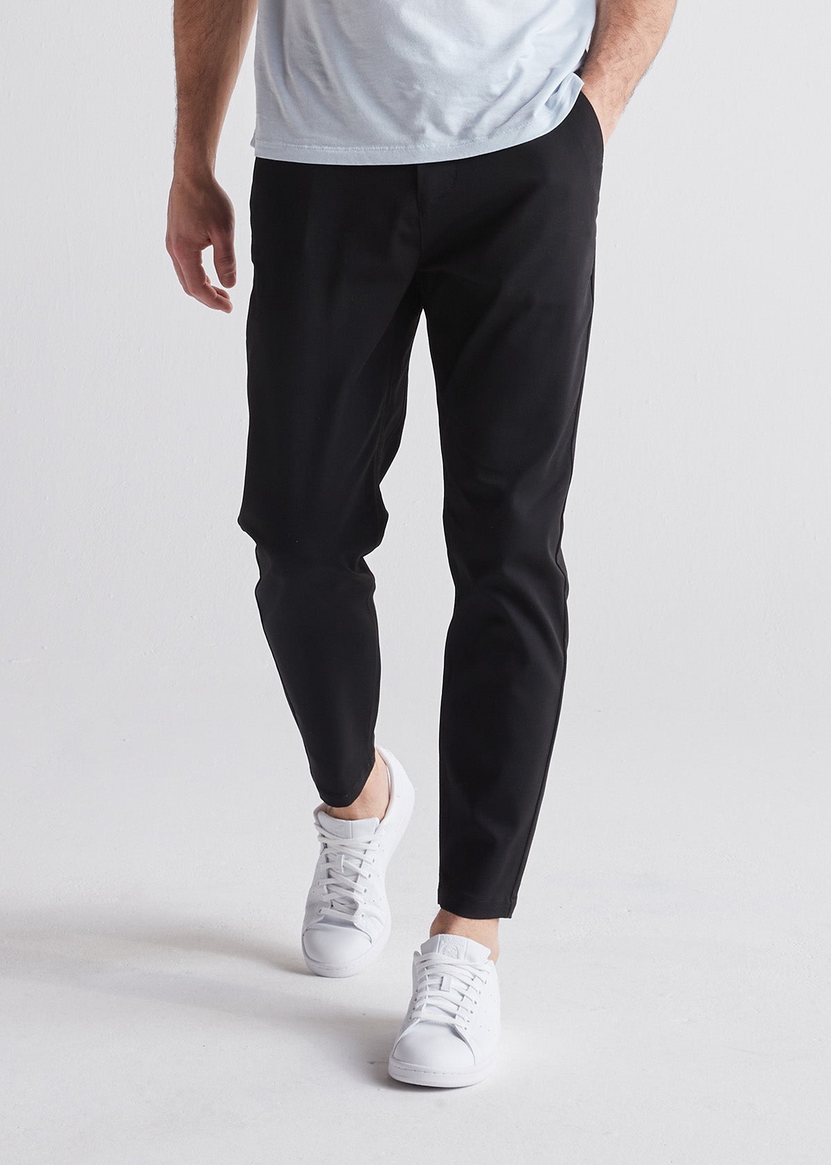 Men's Straight Fit Black Stretch Dress Pant Front