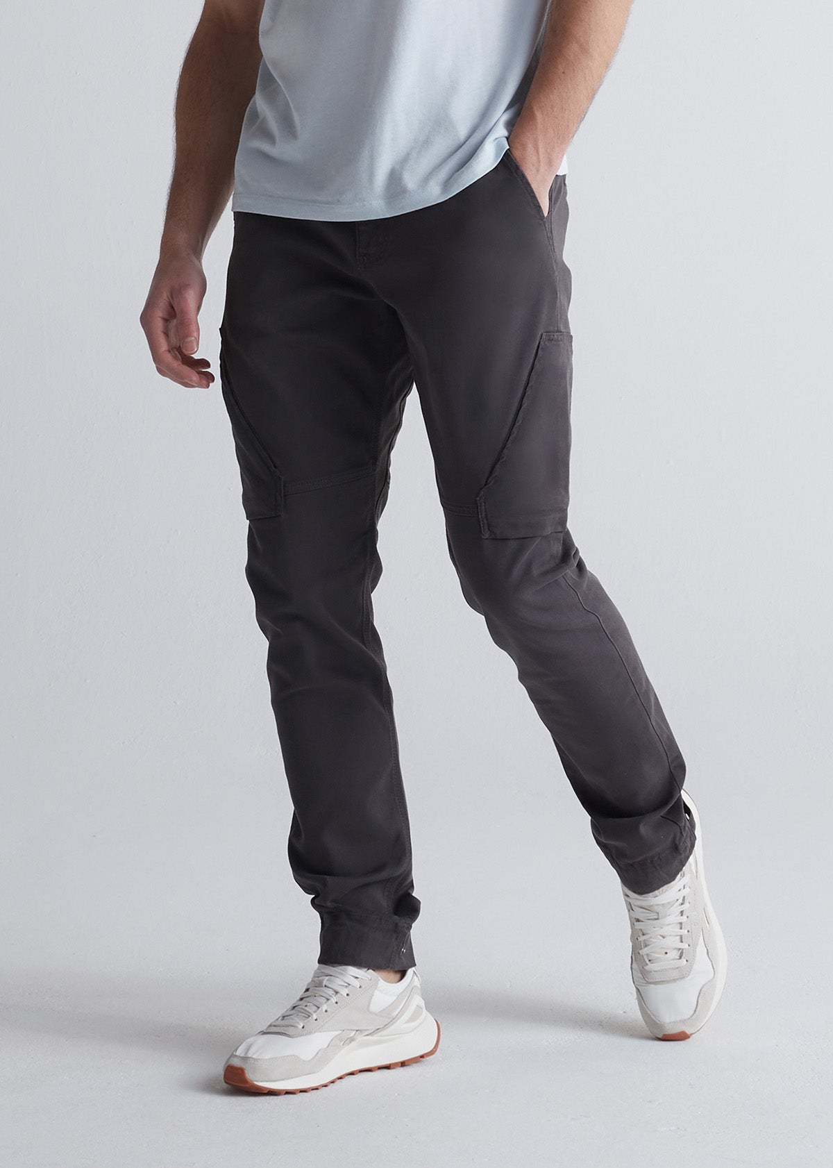 mens grey athletic waterproof pant front