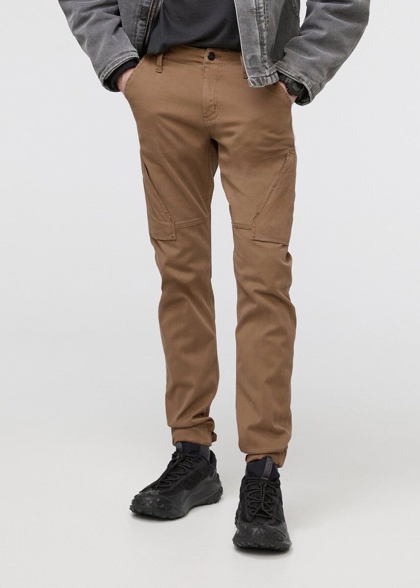 mens khaki athletic waterproof pant front