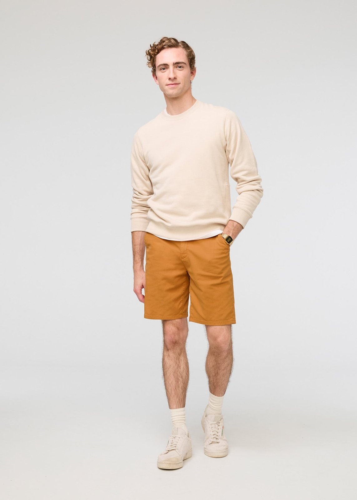 mens orange lightweight short slim fit full body