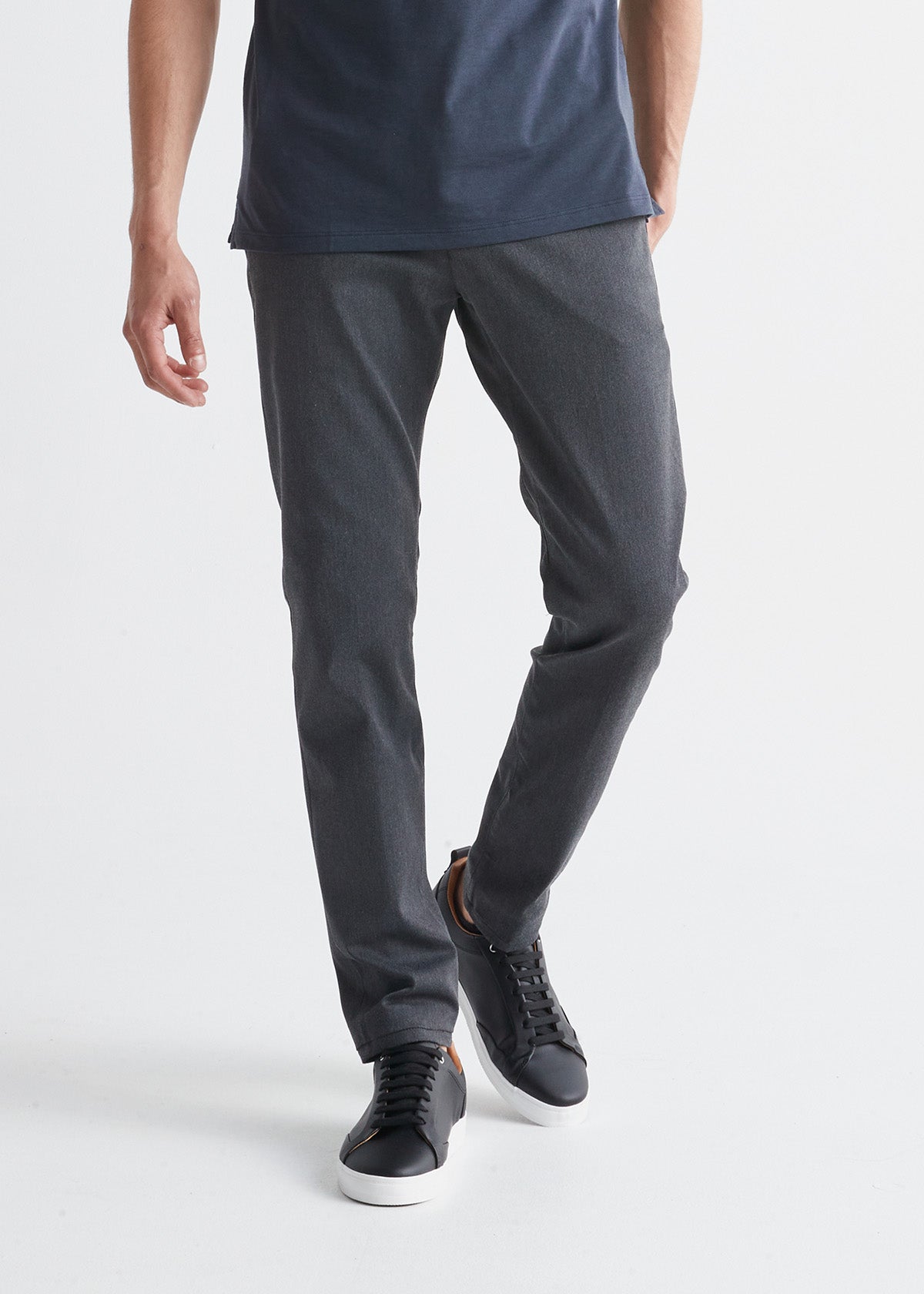 mens charcoal slim fit dress sweatpant front